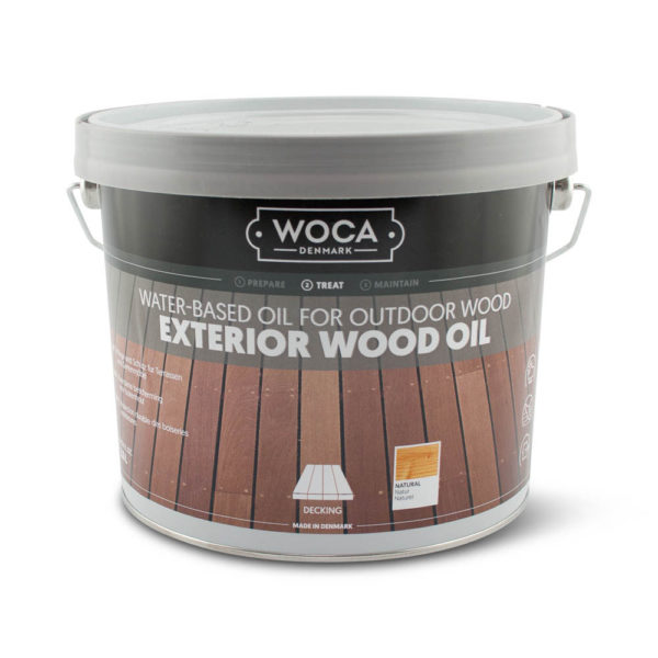 Een blik Woca Exterior Wood Oil van 2,5ltr