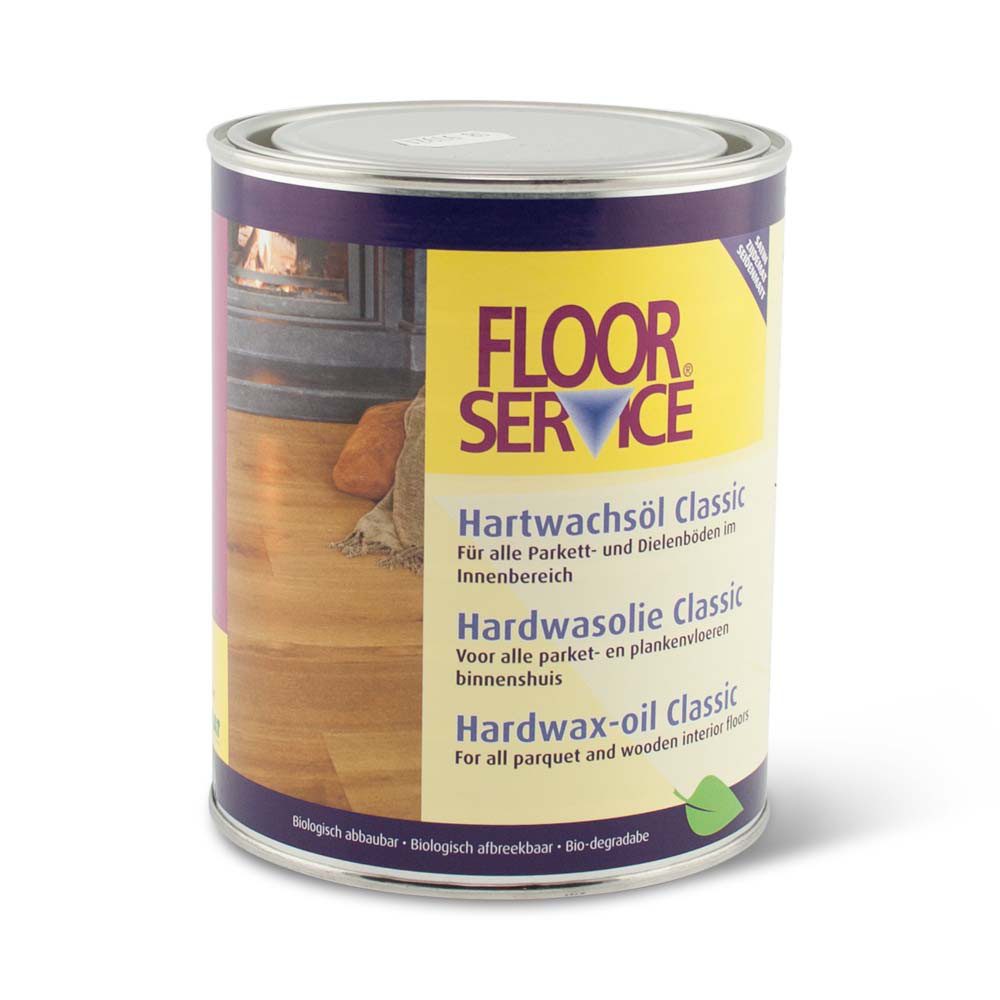Een blik Floorservice hardwaxolie classic
