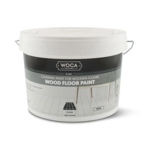 Een blik Woca Floor Paint wit
