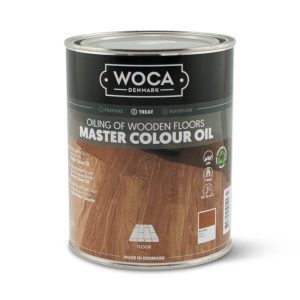 Een blik Woca Master Colour Oil van 2.5 liter