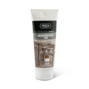 Een tube met Woca Onderhoudsgel