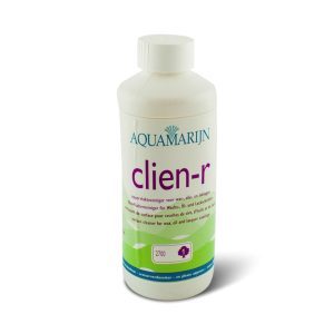 Een fles Aquamarijn Clien-R Waxreiniger