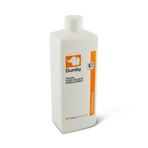 Een fles Dumby Polish voor gelakte kurkvloeren