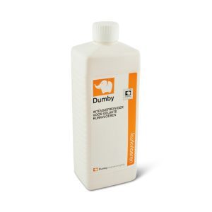 Een fles Dumby Intensiefreiniger voor gelakte kurkvloeren