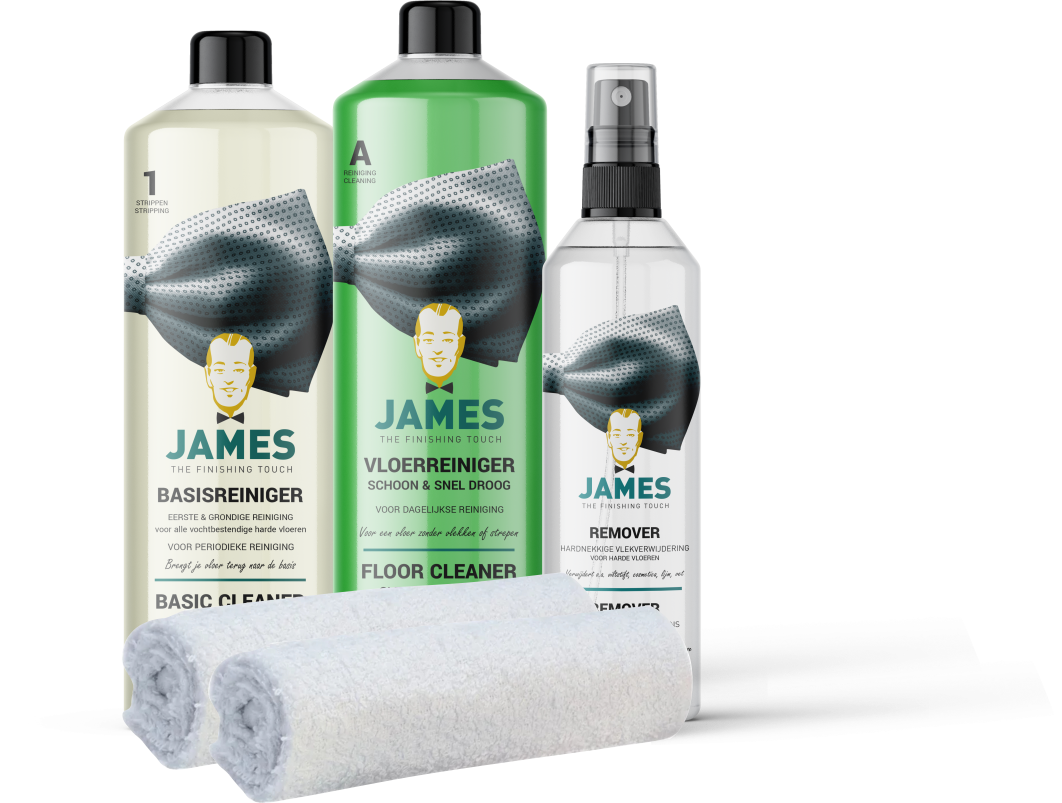 James productenset voor het reinigen en onderhouden van harde vloeren